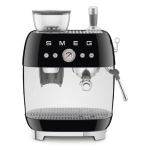 Smeg Manual Espresso Coffee Machine with Integrated Grinder, Manual Espresso Coffee Machine with Integrated Grinder, Glossy Black