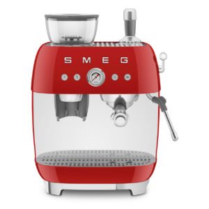 Smeg Manual Espresso Coffee Machine with Integrated Grinder, Manual Espresso Coffee Machine with Integrated Grinder, Red